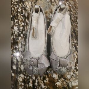 Joyfolie Silver Kids Shoes with Bow